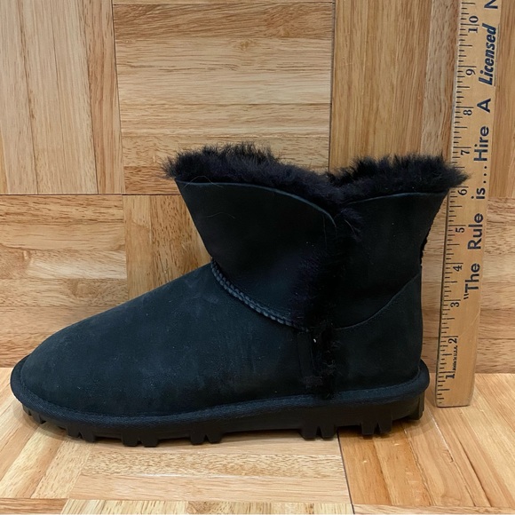 KIRKLAND Signature Genuine Sheepskin Black Shearling Short Boots Size 8 - Picture 8 of 11